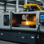 ABS injection molding machine in operation