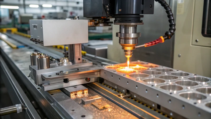 High-resolution image of an advanced injection molding machine