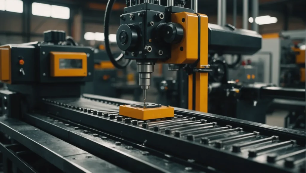 Bakelite injection molding machine with molds and materials.