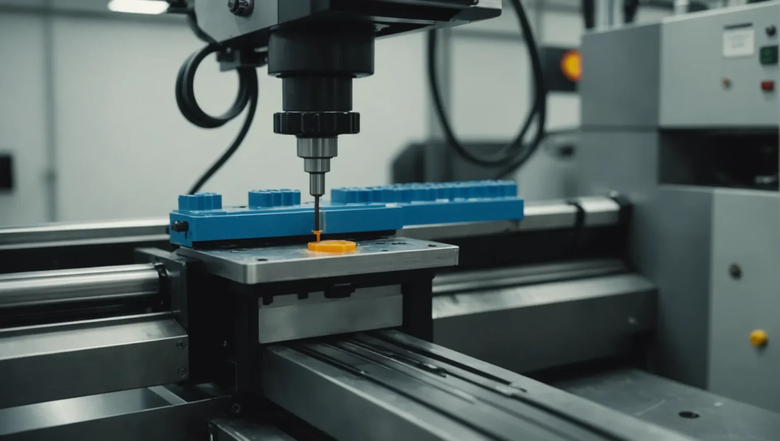 Injection molding machine with clamping force mechanism in operation
