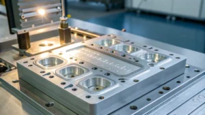 Close-up of a high-precision manufacturing mold