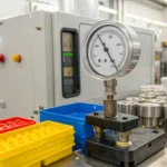 Industrial injection molding machine with colorful plastic products