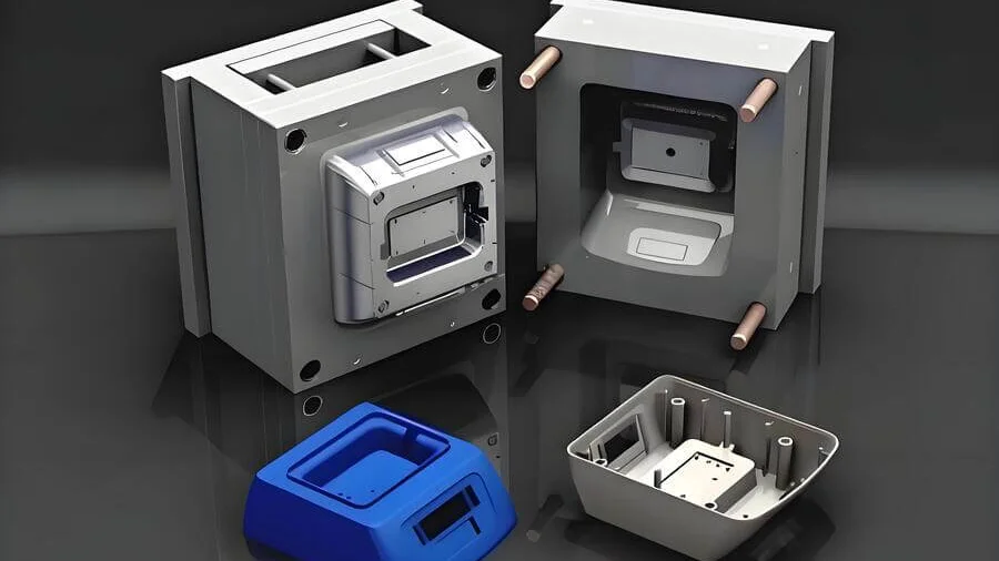 Set of industrial molds for plastic injection molding