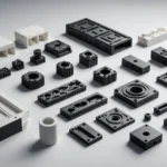 Close-up of injection molded parts showcasing precision and detailing