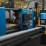 Injection molding machine with cycle time components labeled