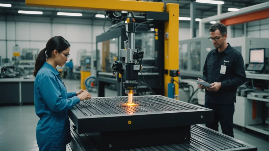 Injection molding machine with a focus on impact-resistant plastic products.