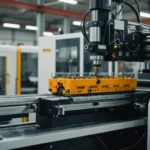 Injection molding machine with plastic parts