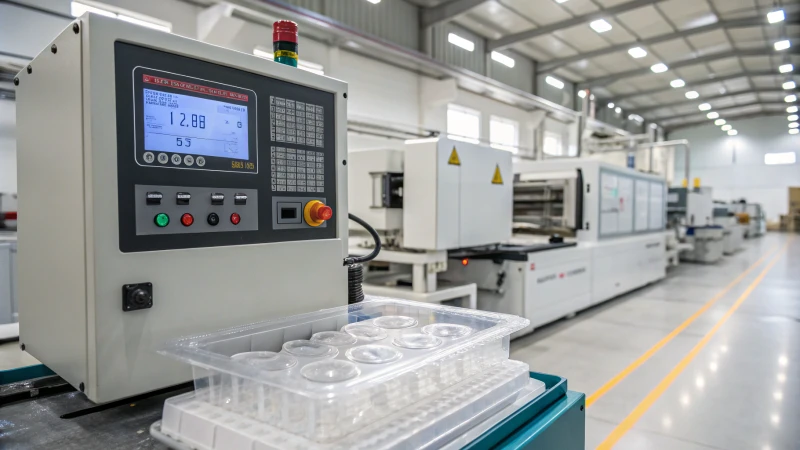 A state-of-the-art injection molding machine in a factory