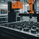 Close-up of an advanced intelligent injection mold in operation