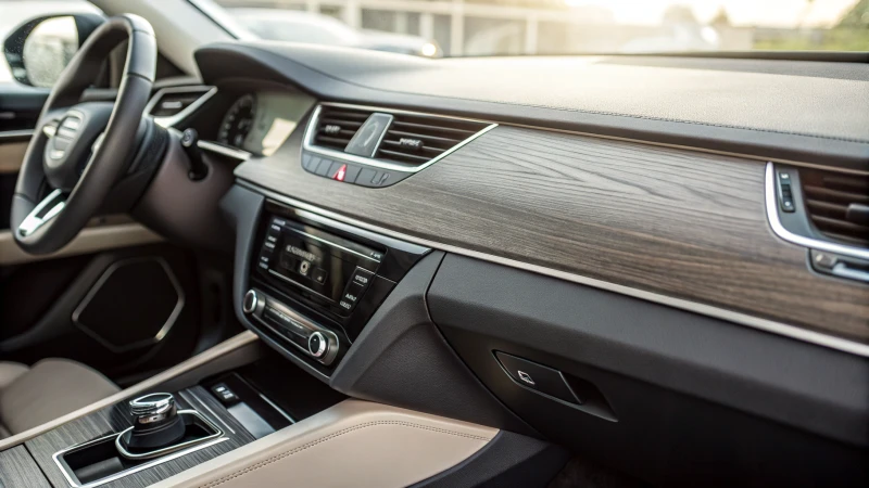 Close-up of a modern automotive dashboard