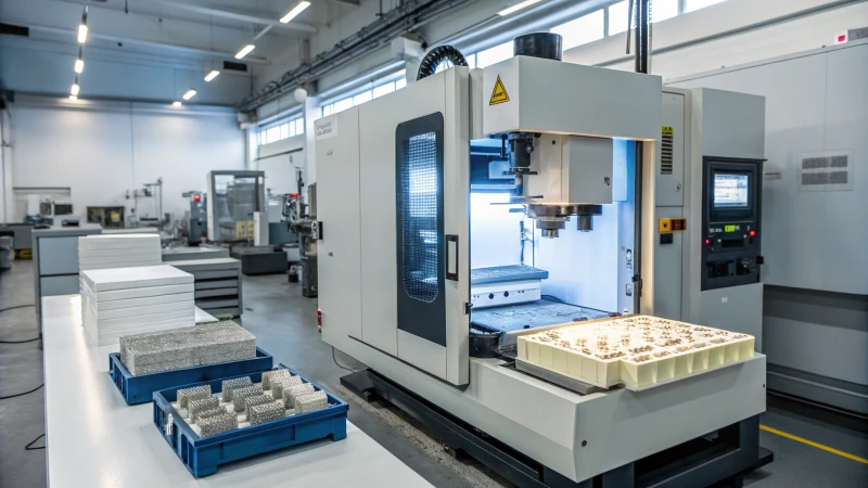 High-tech mold processing machine in a modern industrial setting
