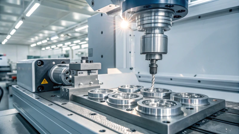 Close-up of industrial machinery and conveyor belts in a manufacturing facility.