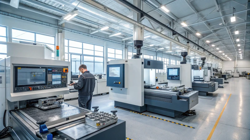 CNC マシンを備えた最新の製造施設
