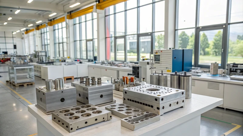 Interior of a modern manufacturing facility with diverse mold technologies