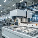 Multi-stage injection molding machine in a factory