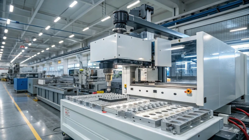 Multi-stage injection molding machine in a factory