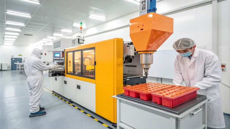 Injection molding machine in a cleanroom