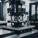 Precision injection mold clamping process in a factory setting