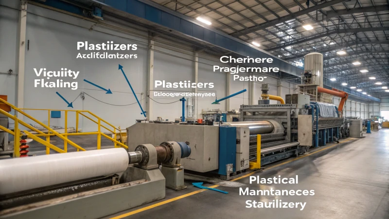 Cross-section of a plastic manufacturing process