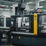 Injection molding machine producing POM plastic parts