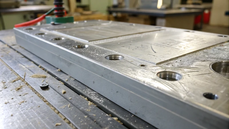Close-up of a damaged precision manufacturing mold
