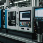 Injection molding machine with real-time monitoring display