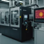 Silicone injection molding machine in operation