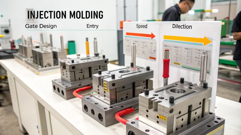 Detailed technical illustration of gate designs in injection molding