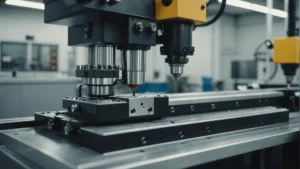Close-up of thin-wall injection molding machine