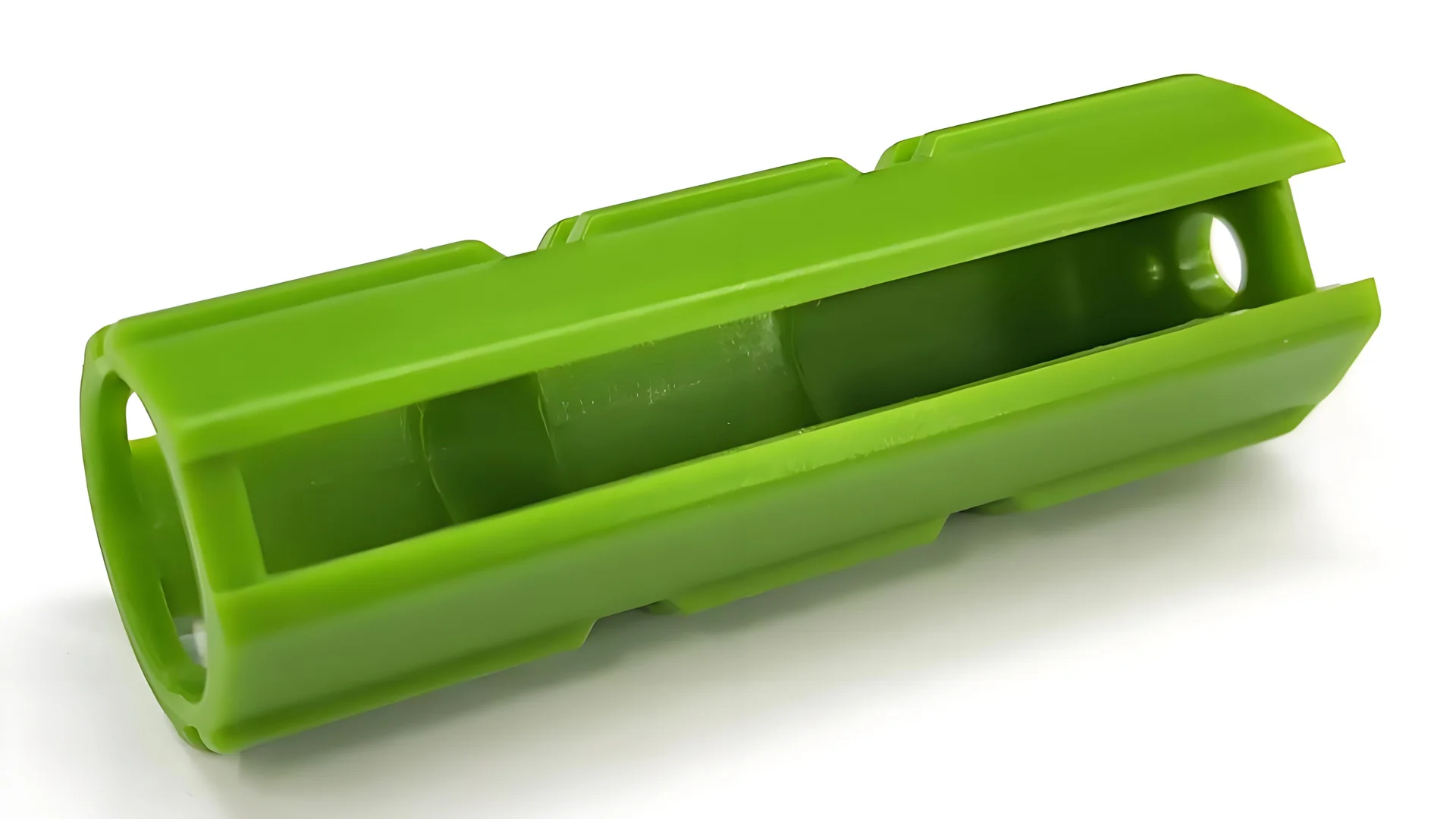 Close-up of a polypropylene part in a mold during the injection process
