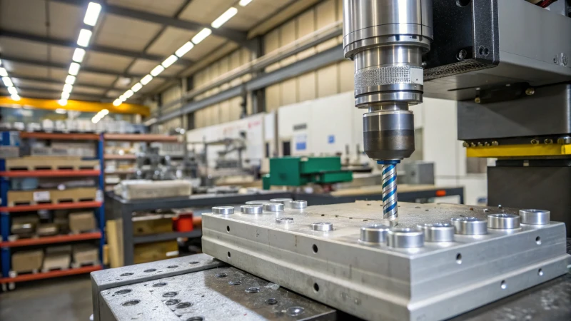 A high-resolution image of an advanced injection molding machine in a factory