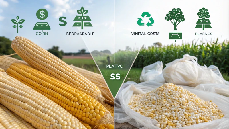 Comparison of biodegradable plastics and traditional plastics with graphs