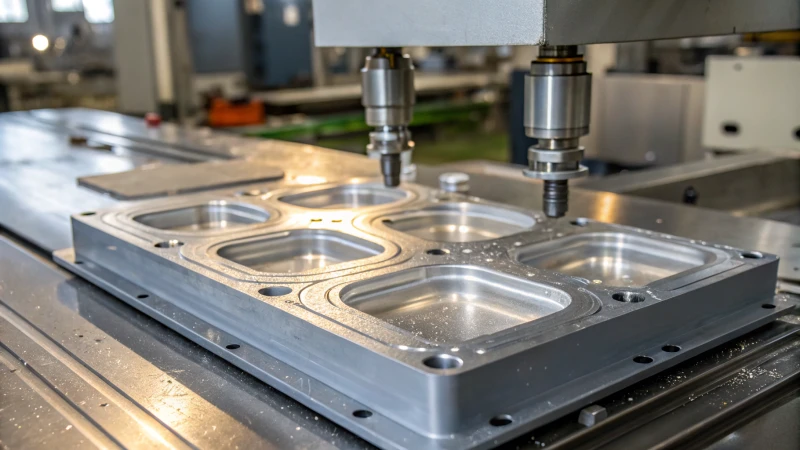Close-up of a shiny industrial mold