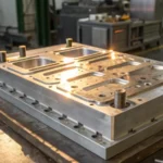 Close-up of a detailed manufacturing mold