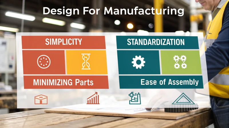 Infographic illustrating core principles of Design for Manufacturing
