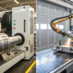A comparison of extrusion and injection molding machines in a manufacturing facility.
