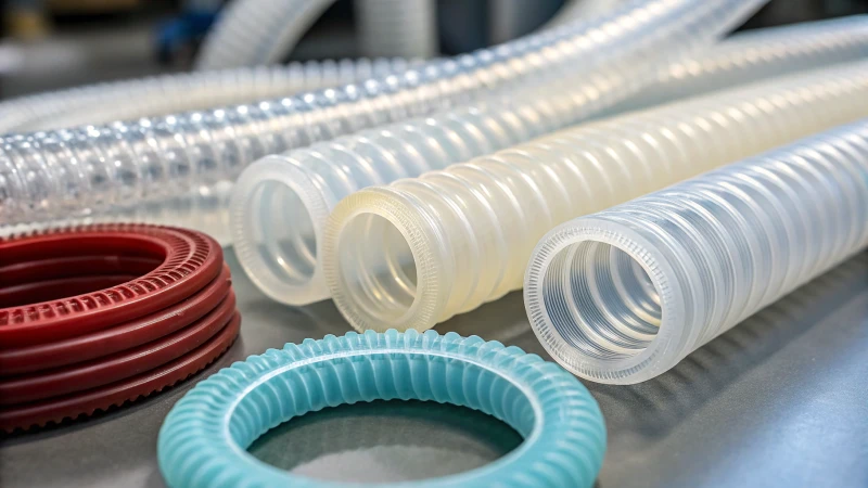 Close-up of flexible molded plastic components with varying textures