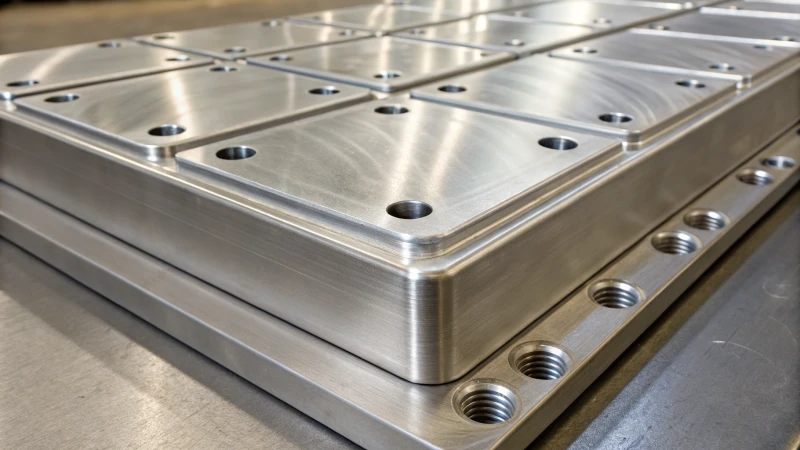 Close-up of high-gloss stainless steel and aluminum molds
