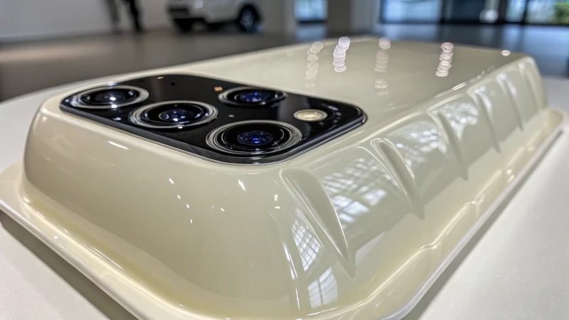 Close-up of a high-gloss molded product