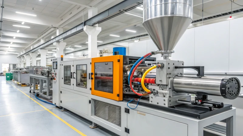 A high-tech injection molding machine in action