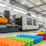 A high-tech injection molding machine in a factory