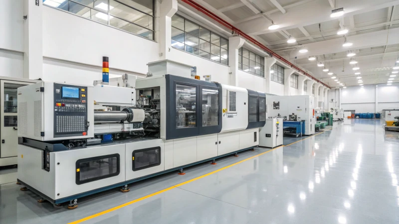 High-tech injection molding machine in a clean factory