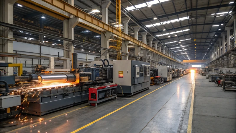 Industrial manufacturing facility with extrusion and injection molding sections