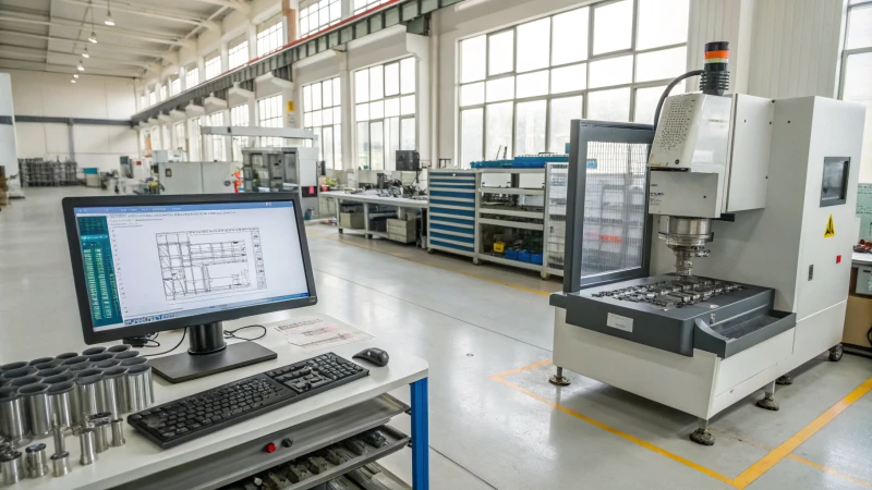 A professional workshop for injection mold making with tools and equipment.