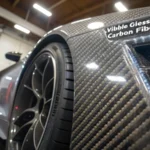 Close-up of injection-molded parts with visible fibers