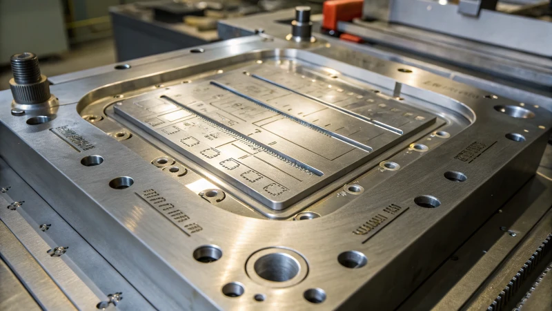 Close-up of a molded product with contrasting surface finishes