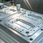 Close-up of an intricate injection mold design