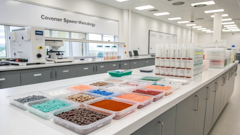 Laboratory workbench displaying antimicrobial materials