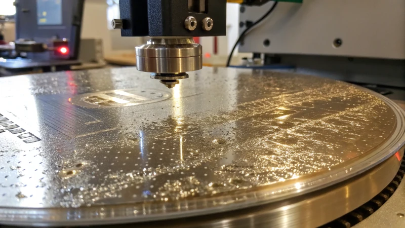 Close-up of a shiny metallic surface showcasing PVD process details