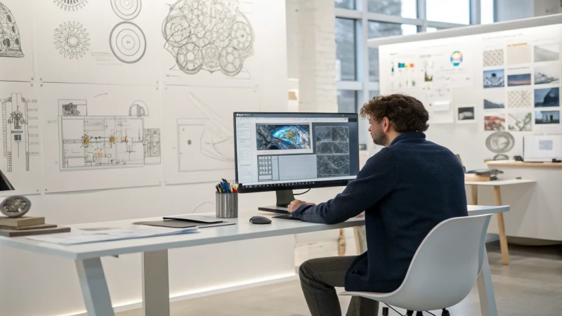 A designer working in a modern design studio